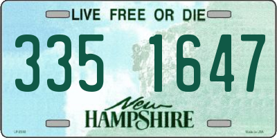 NH license plate 3351647