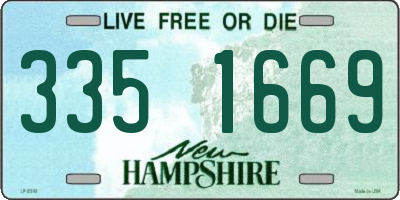 NH license plate 3351669
