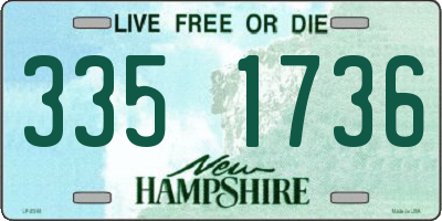 NH license plate 3351736