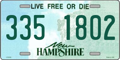 NH license plate 3351802