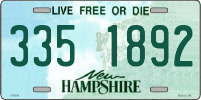NH license plate 3351892