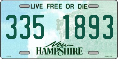 NH license plate 3351893