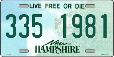 NH license plate 3351981