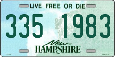 NH license plate 3351983