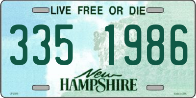 NH license plate 3351986