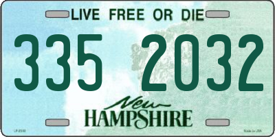 NH license plate 3352032