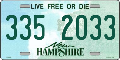 NH license plate 3352033