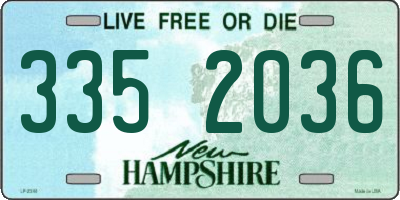 NH license plate 3352036