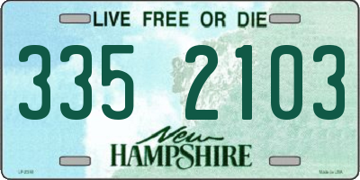 NH license plate 3352103