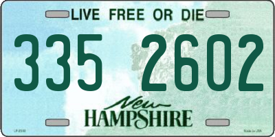 NH license plate 3352602