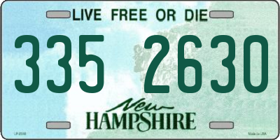 NH license plate 3352630