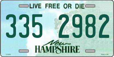 NH license plate 3352982