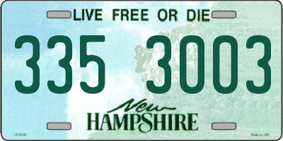 NH license plate 3353003
