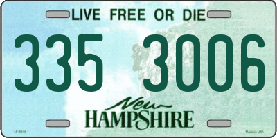 NH license plate 3353006