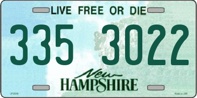 NH license plate 3353022