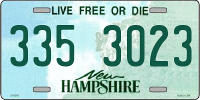 NH license plate 3353023