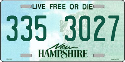 NH license plate 3353027