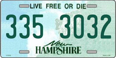 NH license plate 3353032