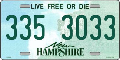 NH license plate 3353033