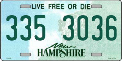 NH license plate 3353036
