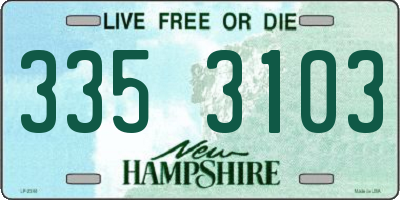 NH license plate 3353103