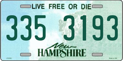 NH license plate 3353193