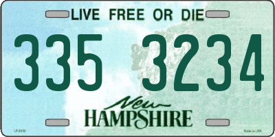 NH license plate 3353234