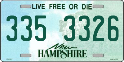 NH license plate 3353326