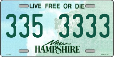 NH license plate 3353333