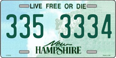 NH license plate 3353334