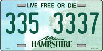 NH license plate 3353337