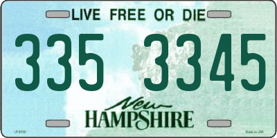 NH license plate 3353345