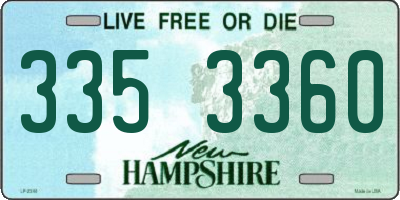 NH license plate 3353360