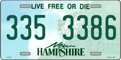 NH license plate 3353386
