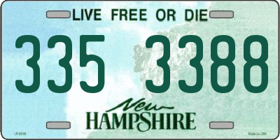 NH license plate 3353388
