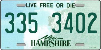 NH license plate 3353402
