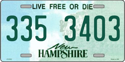 NH license plate 3353403