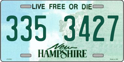 NH license plate 3353427