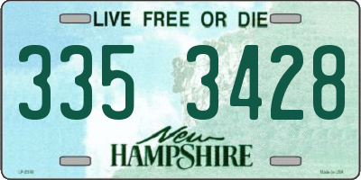 NH license plate 3353428