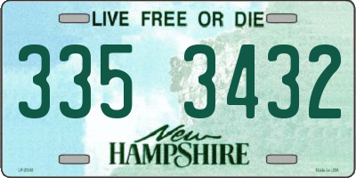 NH license plate 3353432