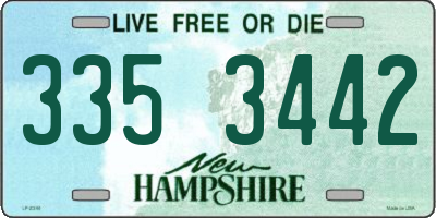 NH license plate 3353442