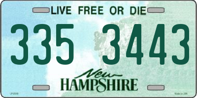NH license plate 3353443