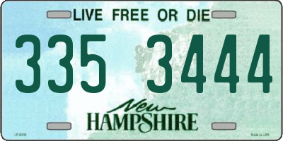 NH license plate 3353444