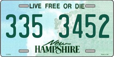 NH license plate 3353452