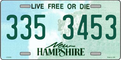NH license plate 3353453