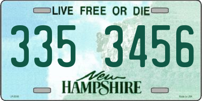 NH license plate 3353456