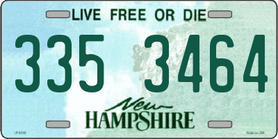 NH license plate 3353464