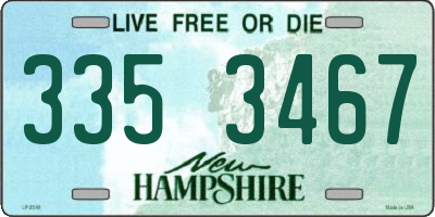 NH license plate 3353467