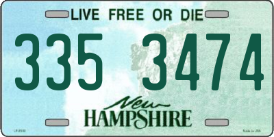 NH license plate 3353474