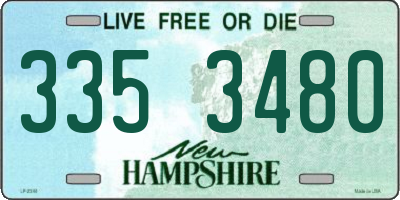 NH license plate 3353480